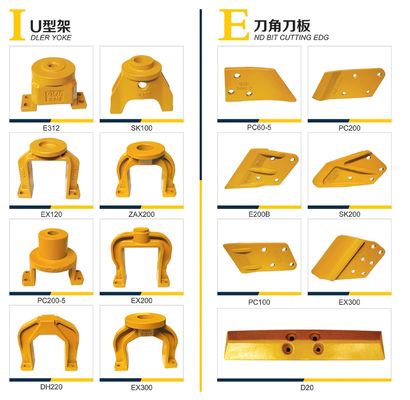 Base do conjunto mola/cilindro de tensão do chassi em U da escavadeira EX200, disponível para todos os modelos de escavadeiras.