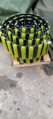 Conjunto de corrente de esteira de escavadeira com placa de borracha, conjunto de corrente de esteira com sapata para peças de material rodante