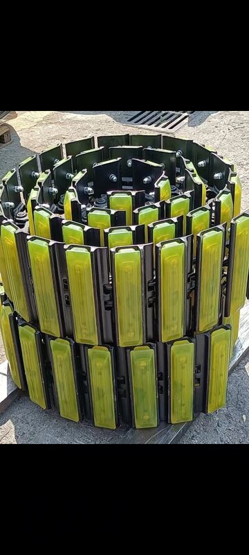 Conjunto de corrente de esteira de escavadeira com placa de borracha, conjunto de corrente de esteira com sapata para peças de material rodante